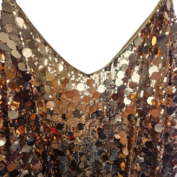 Torrid Sophie Sequin Swing Cami Gold Sequin Holiday Party Glam Yacht Gala Sz 5X - Picture 3 of 10